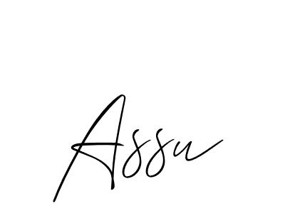 You should practise on your own different ways (Allison_Script) to write your name (Assu) in signature. don't let someone else do it for you. Assu signature style 2 images and pictures png