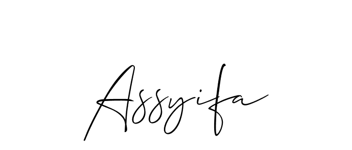 Also we have Assyifa name is the best signature style. Create professional handwritten signature collection using Allison_Script autograph style. Assyifa signature style 2 images and pictures png