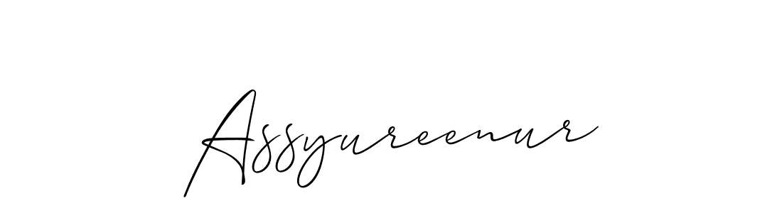 Make a short Assyureenur signature style. Manage your documents anywhere anytime using Allison_Script. Create and add eSignatures, submit forms, share and send files easily. Assyureenur signature style 2 images and pictures png