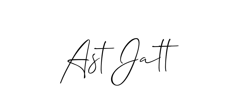 Make a beautiful signature design for name Ast Jatt. With this signature (Allison_Script) style, you can create a handwritten signature for free. Ast Jatt signature style 2 images and pictures png