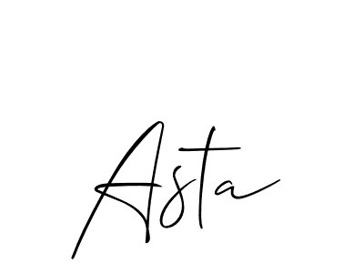 Similarly Allison_Script is the best handwritten signature design. Signature creator online .You can use it as an online autograph creator for name Asta. Asta signature style 2 images and pictures png