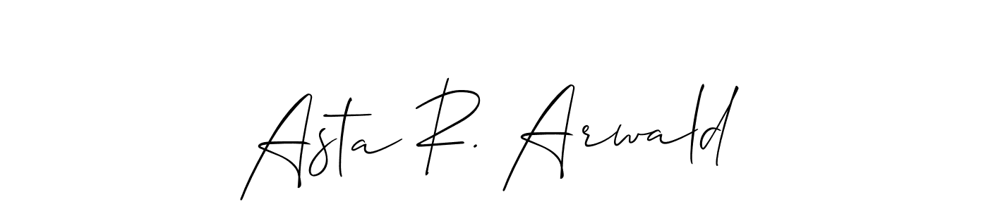 Allison_Script is a professional signature style that is perfect for those who want to add a touch of class to their signature. It is also a great choice for those who want to make their signature more unique. Get Asta R. Arwald name to fancy signature for free. Asta R. Arwald signature style 2 images and pictures png