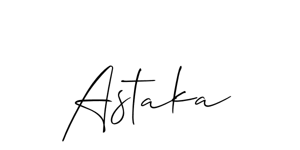 How to make Astaka name signature. Use Allison_Script style for creating short signs online. This is the latest handwritten sign. Astaka signature style 2 images and pictures png