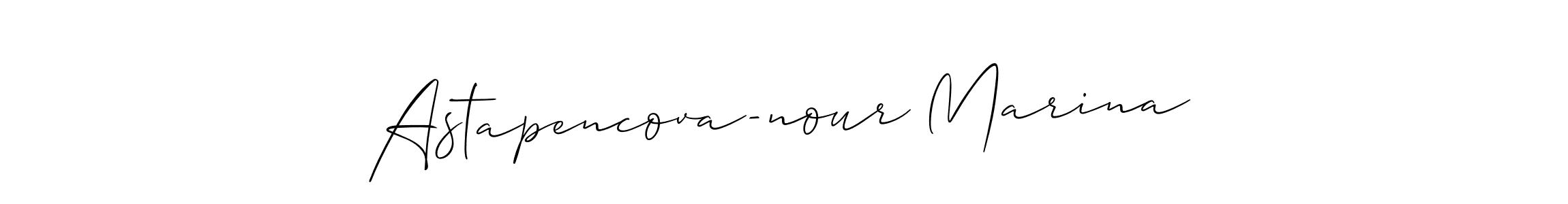 Once you've used our free online signature maker to create your best signature Allison_Script style, it's time to enjoy all of the benefits that Astapencova-nour Marina name signing documents. Astapencova-nour Marina signature style 2 images and pictures png