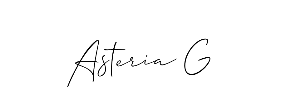 Also You can easily find your signature by using the search form. We will create Asteria G name handwritten signature images for you free of cost using Allison_Script sign style. Asteria G signature style 2 images and pictures png