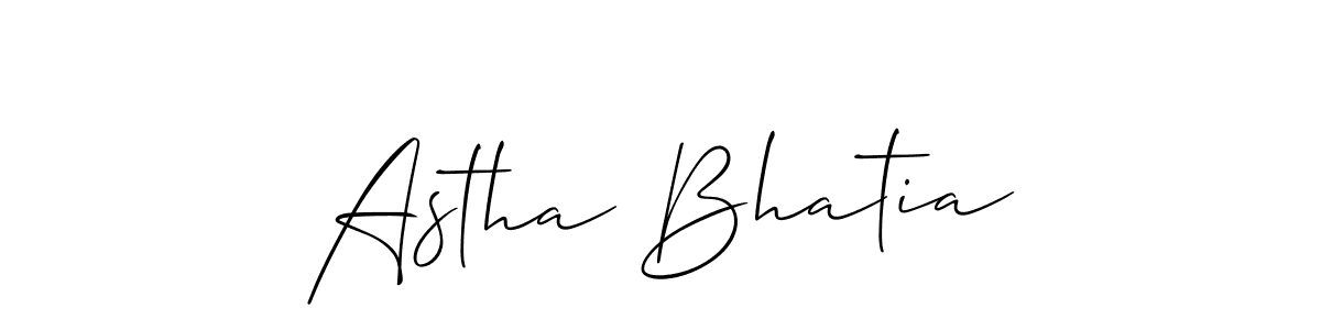 You should practise on your own different ways (Allison_Script) to write your name (Astha Bhatia) in signature. don't let someone else do it for you. Astha Bhatia signature style 2 images and pictures png