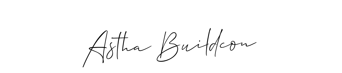 Create a beautiful signature design for name Astha Buildcon. With this signature (Allison_Script) fonts, you can make a handwritten signature for free. Astha Buildcon signature style 2 images and pictures png