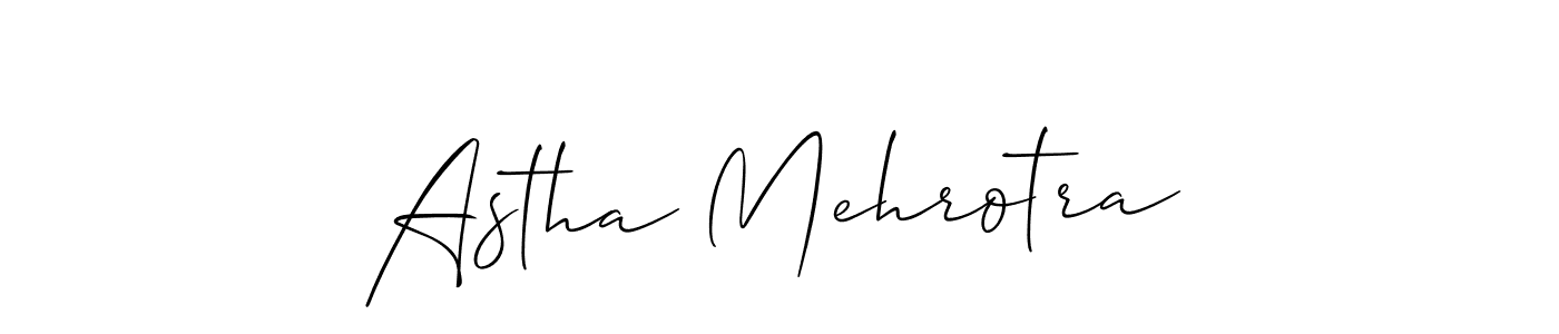 Use a signature maker to create a handwritten signature online. With this signature software, you can design (Allison_Script) your own signature for name Astha Mehrotra. Astha Mehrotra signature style 2 images and pictures png