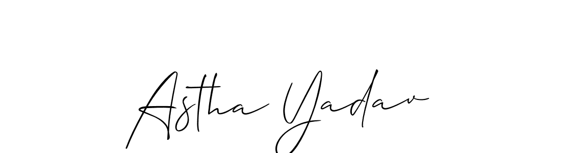 Also we have Astha Yadav name is the best signature style. Create professional handwritten signature collection using Allison_Script autograph style. Astha Yadav signature style 2 images and pictures png