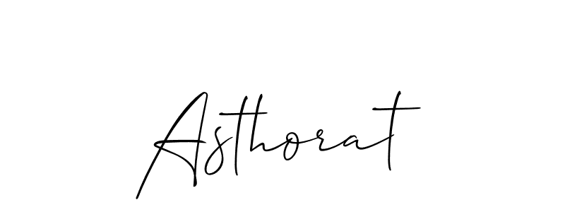 Use a signature maker to create a handwritten signature online. With this signature software, you can design (Allison_Script) your own signature for name Asthorat. Asthorat signature style 2 images and pictures png