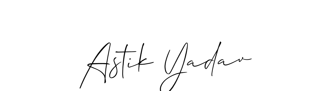 Astik Yadav stylish signature style. Best Handwritten Sign (Allison_Script) for my name. Handwritten Signature Collection Ideas for my name Astik Yadav. Astik Yadav signature style 2 images and pictures png