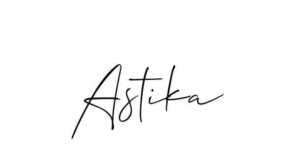 Use a signature maker to create a handwritten signature online. With this signature software, you can design (Allison_Script) your own signature for name Astika. Astika signature style 2 images and pictures png