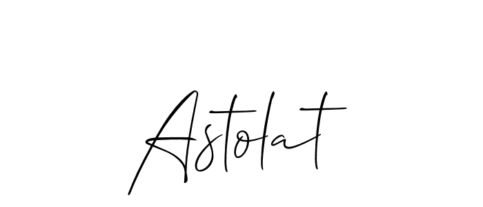 Use a signature maker to create a handwritten signature online. With this signature software, you can design (Allison_Script) your own signature for name Astolat. Astolat signature style 2 images and pictures png