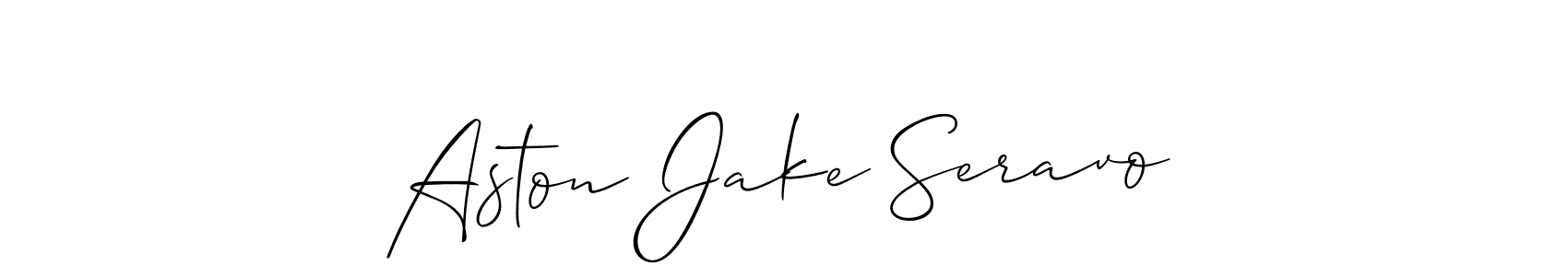 How to Draw Aston Jake Seravo signature style? Allison_Script is a latest design signature styles for name Aston Jake Seravo. Aston Jake Seravo signature style 2 images and pictures png