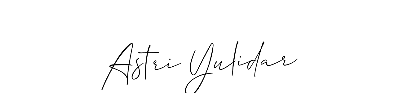 It looks lik you need a new signature style for name Astri Yulidar. Design unique handwritten (Allison_Script) signature with our free signature maker in just a few clicks. Astri Yulidar signature style 2 images and pictures png