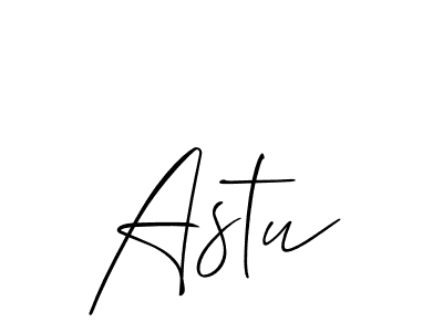 You should practise on your own different ways (Allison_Script) to write your name (Astu) in signature. don't let someone else do it for you. Astu signature style 2 images and pictures png