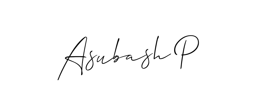 How to make Asubash P signature? Allison_Script is a professional autograph style. Create handwritten signature for Asubash P name. Asubash P signature style 2 images and pictures png