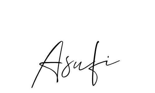 It looks lik you need a new signature style for name Asufi. Design unique handwritten (Allison_Script) signature with our free signature maker in just a few clicks. Asufi signature style 2 images and pictures png