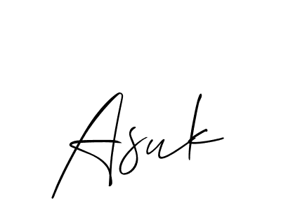 Design your own signature with our free online signature maker. With this signature software, you can create a handwritten (Allison_Script) signature for name Asuk. Asuk signature style 2 images and pictures png