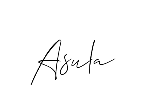 Create a beautiful signature design for name Asula. With this signature (Allison_Script) fonts, you can make a handwritten signature for free. Asula signature style 2 images and pictures png