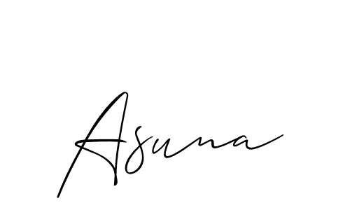 Create a beautiful signature design for name Asuna. With this signature (Allison_Script) fonts, you can make a handwritten signature for free. Asuna signature style 2 images and pictures png