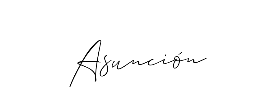 Also You can easily find your signature by using the search form. We will create Asunción name handwritten signature images for you free of cost using Allison_Script sign style. Asunción signature style 2 images and pictures png