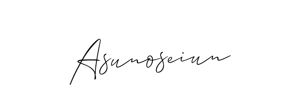 Make a beautiful signature design for name Asunoseiun. With this signature (Allison_Script) style, you can create a handwritten signature for free. Asunoseiun signature style 2 images and pictures png