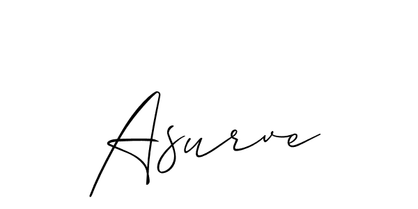 Allison_Script is a professional signature style that is perfect for those who want to add a touch of class to their signature. It is also a great choice for those who want to make their signature more unique. Get Asurve name to fancy signature for free. Asurve signature style 2 images and pictures png