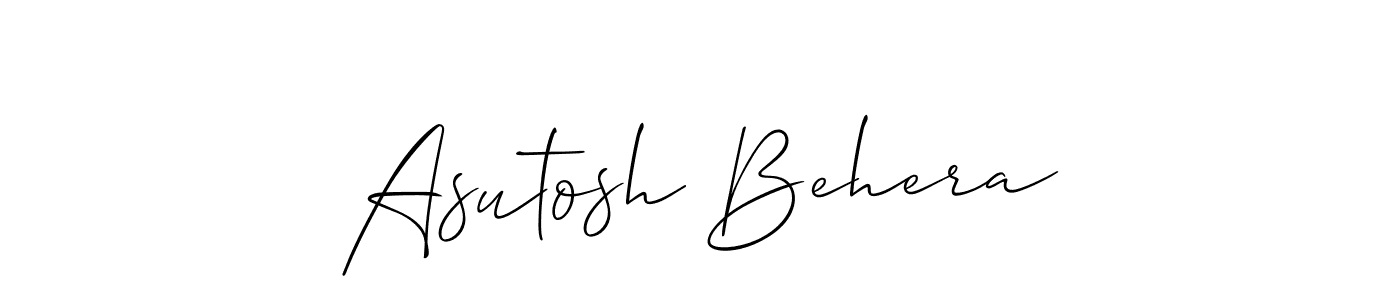 The best way (Allison_Script) to make a short signature is to pick only two or three words in your name. The name Asutosh Behera include a total of six letters. For converting this name. Asutosh Behera signature style 2 images and pictures png