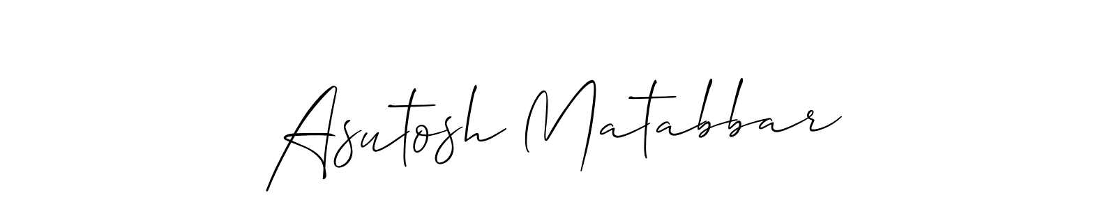 if you are searching for the best signature style for your name Asutosh Matabbar. so please give up your signature search. here we have designed multiple signature styles  using Allison_Script. Asutosh Matabbar signature style 2 images and pictures png