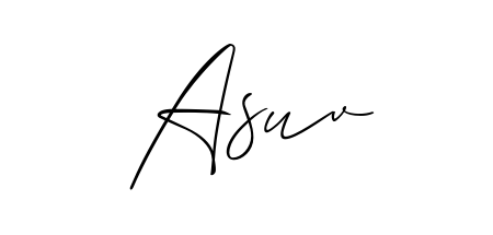 The best way (Allison_Script) to make a short signature is to pick only two or three words in your name. For converting this name Asuv. Asuv signature style 2 images and pictures png