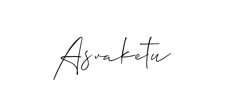 Use a signature maker to create a handwritten signature online. With this signature software, you can design (Allison_Script) your own signature for name Asvaketu. Asvaketu signature style 2 images and pictures png