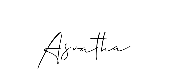 Use a signature maker to create a handwritten signature online. With this signature software, you can design (Allison_Script) your own signature for name Asvatha. Asvatha signature style 2 images and pictures png