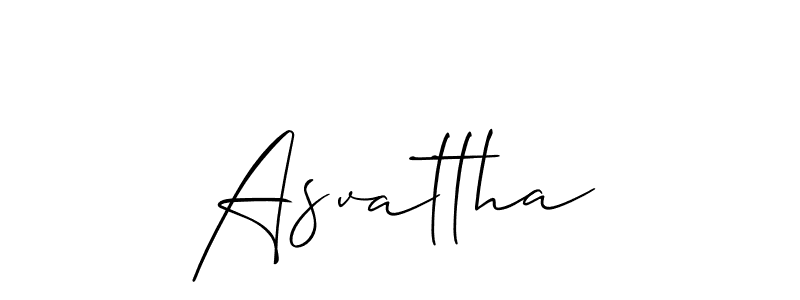 Use a signature maker to create a handwritten signature online. With this signature software, you can design (Allison_Script) your own signature for name Asvattha. Asvattha signature style 2 images and pictures png