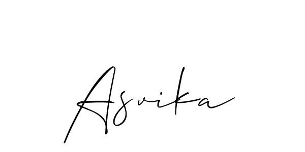 Design your own signature with our free online signature maker. With this signature software, you can create a handwritten (Allison_Script) signature for name Asvika. Asvika signature style 2 images and pictures png
