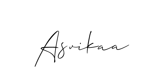 Allison_Script is a professional signature style that is perfect for those who want to add a touch of class to their signature. It is also a great choice for those who want to make their signature more unique. Get Asvikaa name to fancy signature for free. Asvikaa signature style 2 images and pictures png