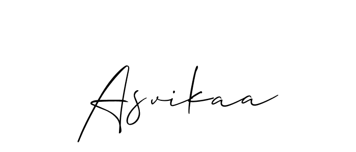 Allison_Script is a professional signature style that is perfect for those who want to add a touch of class to their signature. It is also a great choice for those who want to make their signature more unique. Get Asvikaa name to fancy signature for free. Asvikaa signature style 2 images and pictures png