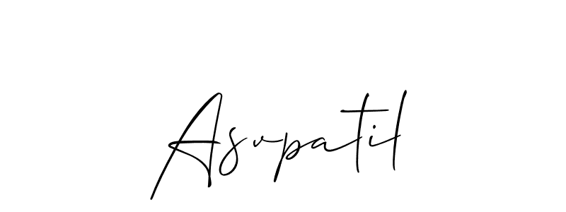 The best way (Allison_Script) to make a short signature is to pick only two or three words in your name. The name Asvpatil include a total of six letters. For converting this name. Asvpatil signature style 2 images and pictures png