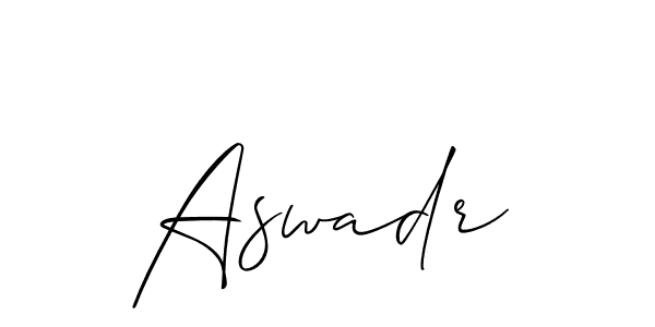 Make a beautiful signature design for name Aswadr. With this signature (Allison_Script) style, you can create a handwritten signature for free. Aswadr signature style 2 images and pictures png