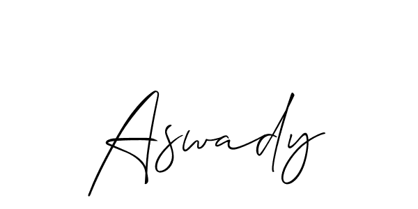 Make a beautiful signature design for name Aswady. With this signature (Allison_Script) style, you can create a handwritten signature for free. Aswady signature style 2 images and pictures png