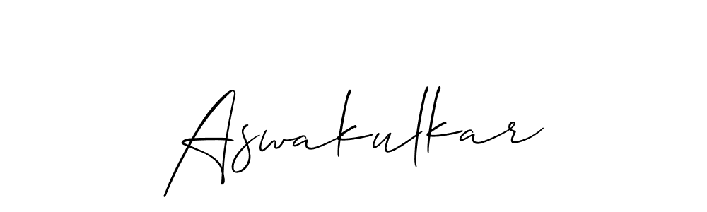Design your own signature with our free online signature maker. With this signature software, you can create a handwritten (Allison_Script) signature for name Aswakulkar. Aswakulkar signature style 2 images and pictures png