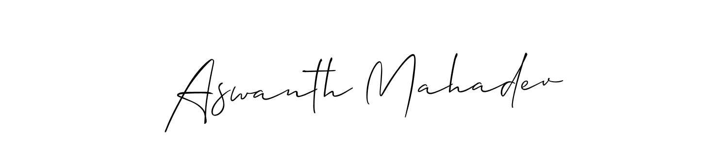 Also we have Aswanth Mahadev name is the best signature style. Create professional handwritten signature collection using Allison_Script autograph style. Aswanth Mahadev signature style 2 images and pictures png