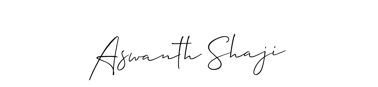 It looks lik you need a new signature style for name Aswanth Shaji. Design unique handwritten (Allison_Script) signature with our free signature maker in just a few clicks. Aswanth Shaji signature style 2 images and pictures png