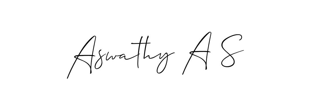 How to make Aswathy A S signature? Allison_Script is a professional autograph style. Create handwritten signature for Aswathy A S name. Aswathy A S signature style 2 images and pictures png