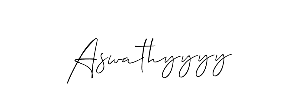 The best way (Allison_Script) to make a short signature is to pick only two or three words in your name. The name Aswathyyyy include a total of six letters. For converting this name. Aswathyyyy signature style 2 images and pictures png