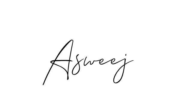 The best way (Allison_Script) to make a short signature is to pick only two or three words in your name. The name Asweej include a total of six letters. For converting this name. Asweej signature style 2 images and pictures png