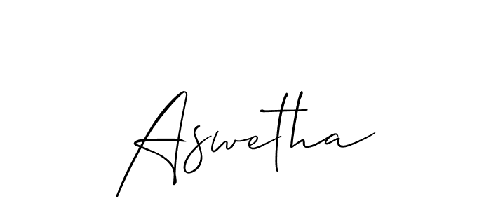 Create a beautiful signature design for name Aswetha. With this signature (Allison_Script) fonts, you can make a handwritten signature for free. Aswetha signature style 2 images and pictures png
