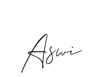 How to make Aswi signature? Allison_Script is a professional autograph style. Create handwritten signature for Aswi name. Aswi signature style 2 images and pictures png