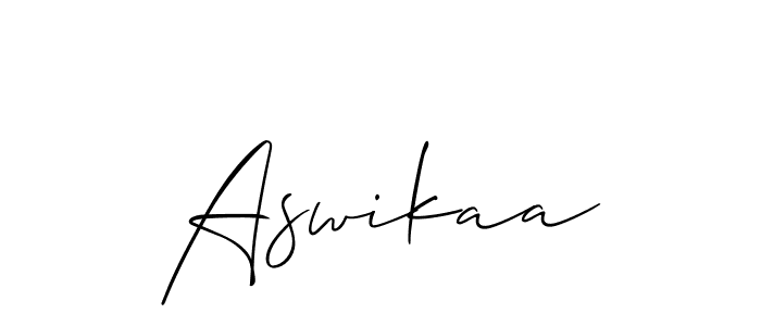 Create a beautiful signature design for name Aswikaa. With this signature (Allison_Script) fonts, you can make a handwritten signature for free. Aswikaa signature style 2 images and pictures png