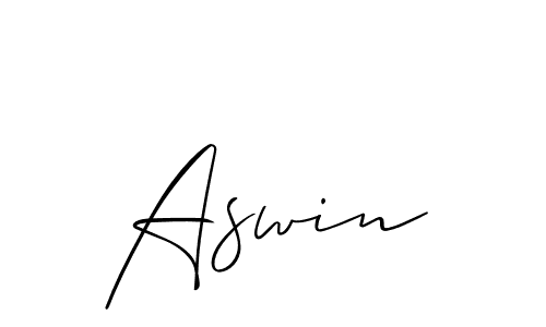 Use a signature maker to create a handwritten signature online. With this signature software, you can design (Allison_Script) your own signature for name Aswin. Aswin signature style 2 images and pictures png
